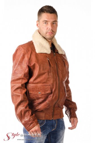 Куртка кожаная ARBEX M149 glow