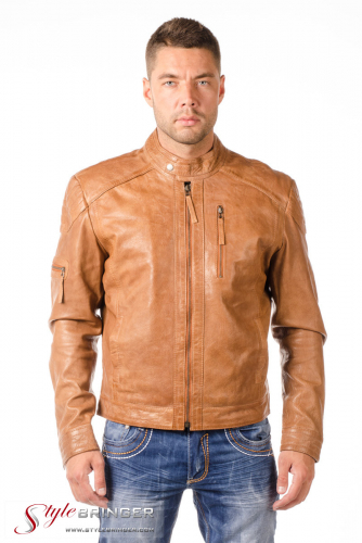 Куртка кожаная ARBEX M137 cognac