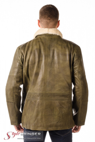 Куртка кожаная ARBEX M143 avocado