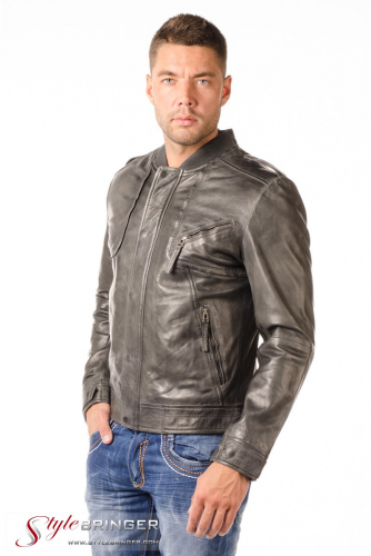 Куртка кожаная KREZZ M150 grey