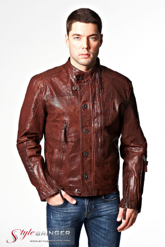 Куртка кожаная KREZZ M121 cocoa