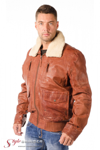 Куртка кожаная ARBEX M149 glow