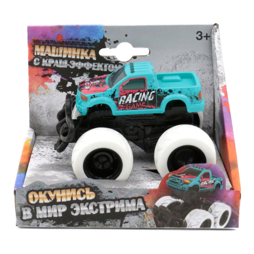 Машина пластиковая FUNKY TOYS с краш-эффектом, пул-бэк, голубая [артикул: 60007]