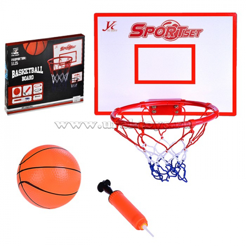 Баскетбольный набор, щит, корзина, сетка, мяч, насос, в коробке