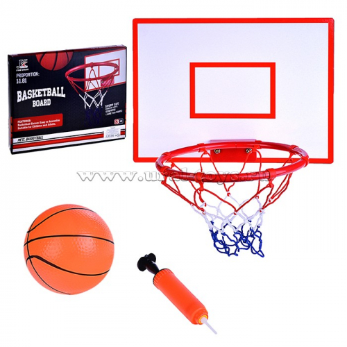Баскетбольный набор, щит, кольцо, сетка, мяч, насос, в коробке