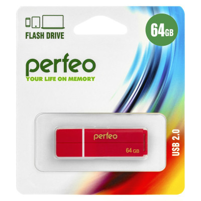 Флэш-диск USB Perfeo 64 GB C01G2 red