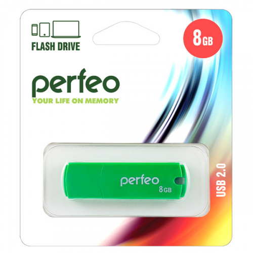Флэш-диск USB Perfeo 8 GB C05 green