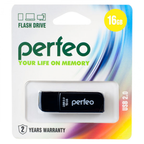 Флэш-диск USB Perfeo16 GB C10 black
