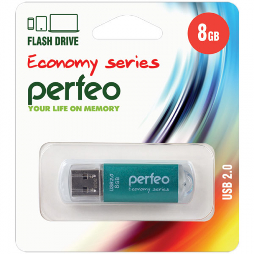 Флэш-диск USB Perfeo 8 GB E01 green