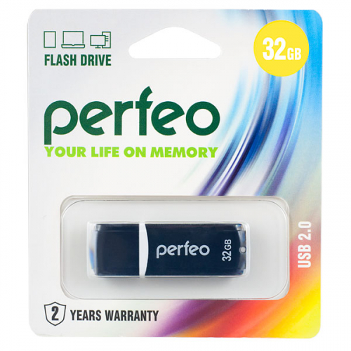 Флэш-диск USB Perfeo 32 GB C02 black