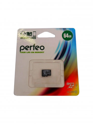 Карта памяти Perfeo 64 GB (micro SDXC, class10) UHS-1 без адаптера