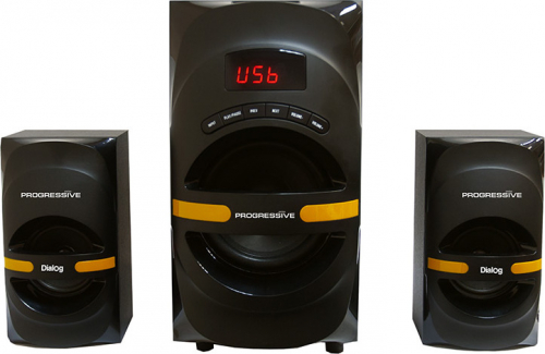 Колонки Dialog Progressive AP-210B Black - 2.1, 30W+2*15W RMS, Bluetooth,FM-радио, USB+SD reader