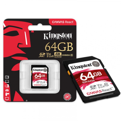 Карта памяти Kingston 64 GB UHS-I U3 Canvas Select up to100MB/s (Secure Digital, HC, class10)