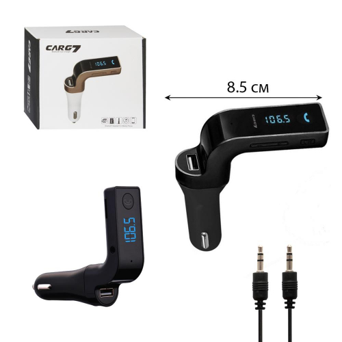 FM-модулятор 056 Bluetooth, (CarG7) USB/Micro SD/дисплей/пульт, черный