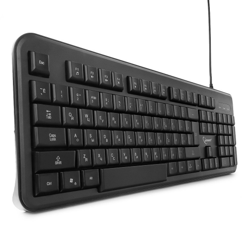 Клавиатура Gembird KB-200L, USB, черный, 104 клавиш, белая подсветка, кабель 1,45м