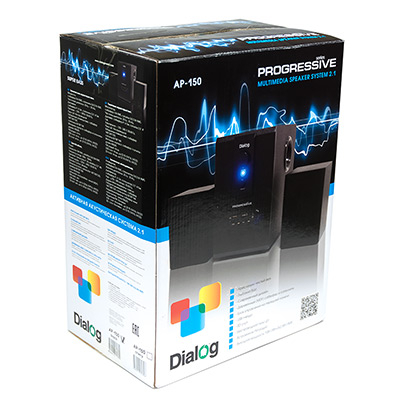 Колонки Dialog Progressive AP-150 Black - 2.1, 5W+2*2,5W RMS, FM-радио, USB+SD reader, пульт ДУ