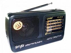 Радиоприемник Kipo KB-409 black, питание 220в, 2 х R20, AM/FM/TV/SW1-2