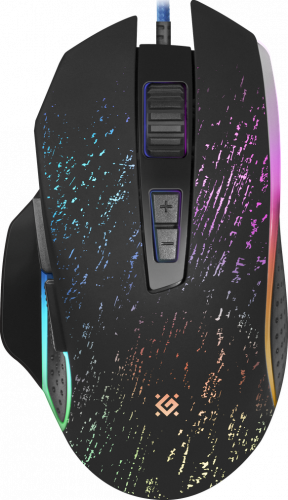 Мышь Defender GM-680L Syberia игровая (черная) проводная 6кн+кл, RGB-подсветка, 1200-3200dpi