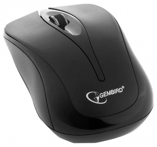 Мышь Gembird MUSW-325, 2.4ГГц, черный, 2 кнопки+колесо кнопка, 1000 DPI, батарейки в комплекте, блис