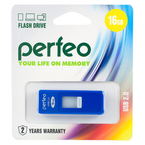 Флэш-диск USB Perfeo16 GB S03 blue