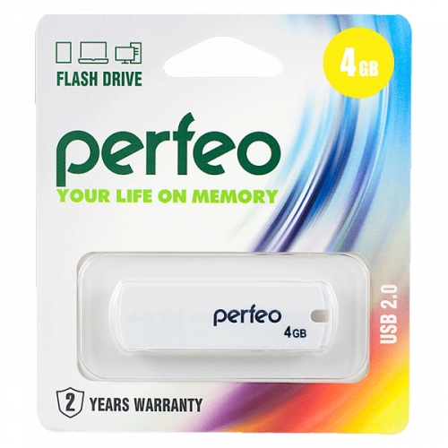 Флэш-диск USB Perfeo 4 GB C05 white