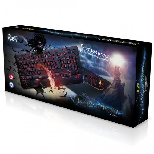 Игровой комплект Smartbuy Rush Thunderstorm SBC-715714G-K черный мышь+клавиатура+ковер.