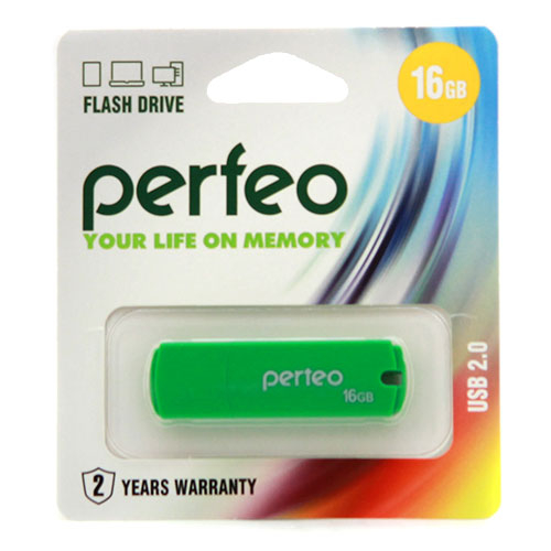 Флэш-диск USB Perfeo16 GB C05 green