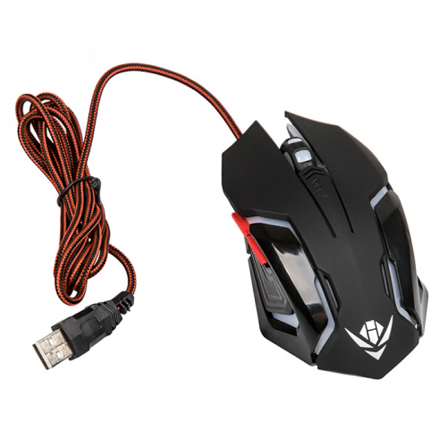 Мышь Nakatomi MOG-20U Gaming mouse - игровая, 6 кнопок + ролик, 7-ми цветная подсветка, USB, черная