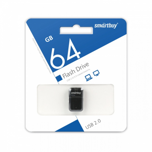 Флэш-диск USB SmartBuy 64 GB Art Black (Nano)