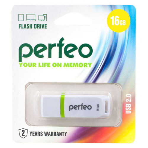 Флэш-диск USB Perfeo16 GB C11 white