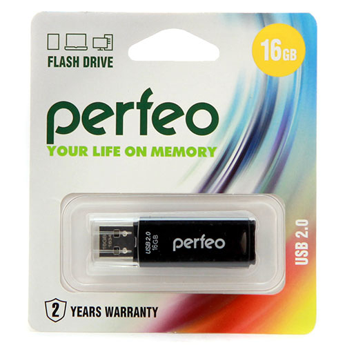 Флэш-диск USB Perfeo16 GB C06 black
