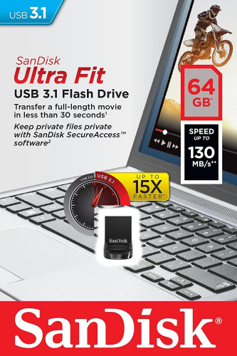 Флэш-диск USB SanDisk 64 GB CZ430 Ultra Fit USB 3.1