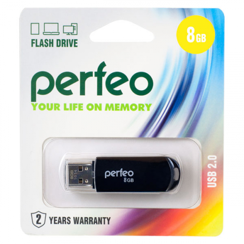 Флэш-диск USB Perfeo 8 GB C03 black