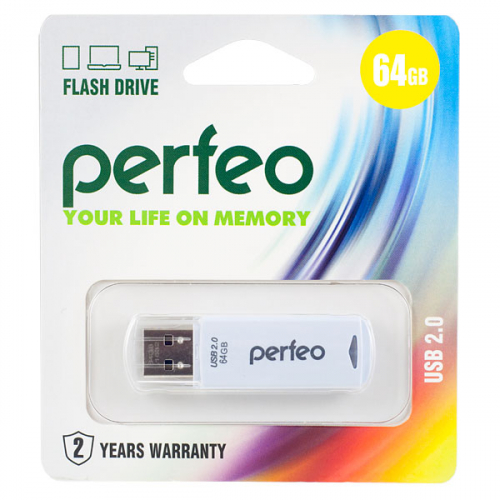 Флэш-диск USB Perfeo 64 GB C06 white