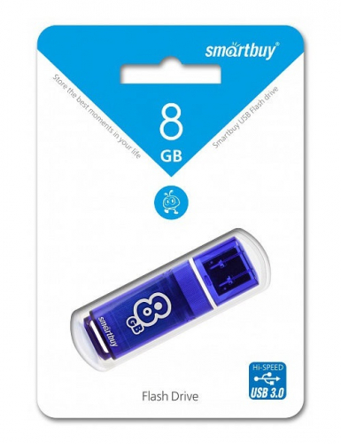 Флэш-диск USB SmartBuy 8 GB Glossy series Dark Blue USB 3.0