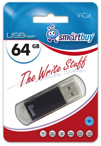 Флэш-диск USB SmartBuy 64 GB V-Cut Black