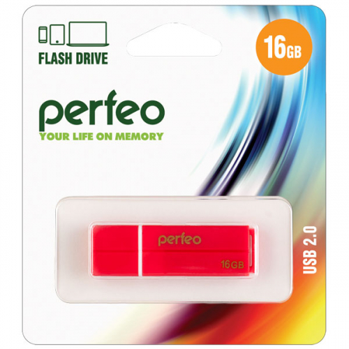 Флэш-диск USB Perfeo16 GB C01G2 red