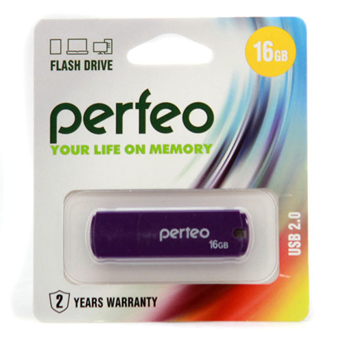 Флэш-диск USB Perfeo16 GB C05 purple