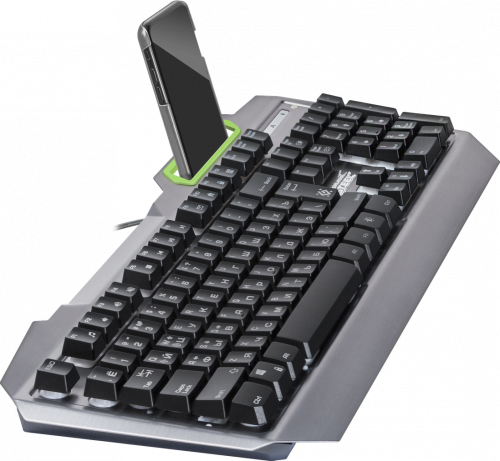 Клавиатура Defender GK-150DL Stainless Steel игровая, проводная, RGB подсветка