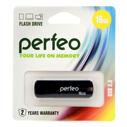 Флэш-диск USB Perfeo16 GB C05 black