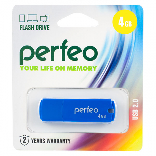Флэш-диск USB Perfeo 4 GB C05 blue