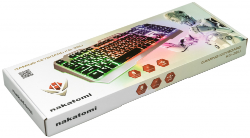 Клавиатура Nakatomi KG-35U Black - игровая с подсветкой, корпус металл, USB, черная