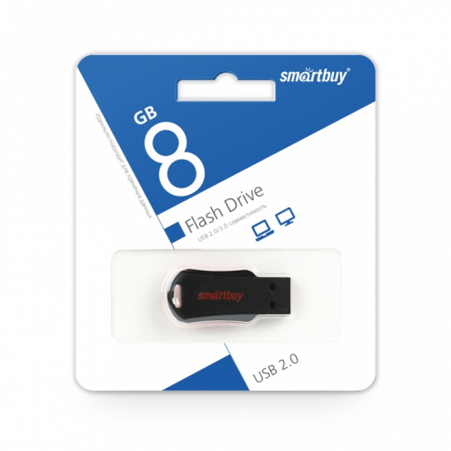 Флэш-диск USB Smartbuy 8 GB UNIT Black/Red