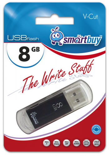 Флэш-диск USB SmartBuy 8 GB V-Cut Black