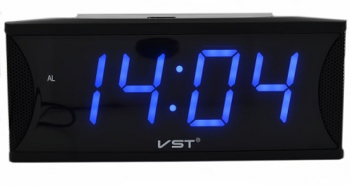 Часы электронные настольные VST-719/5 (ярко-синие символы)