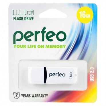 Флэш-диск USB Perfeo16 GB C02 white