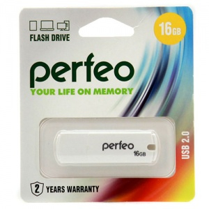 Флэш-диск USB Perfeo16 GB C05 white