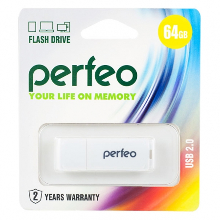 Флэш-диск USB Perfeo 64 GB C04 white