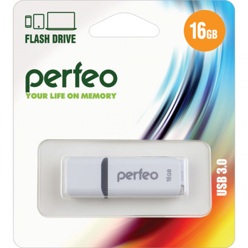 Флэш-диск USB Perfeo16 GB C12 white USB 3.0