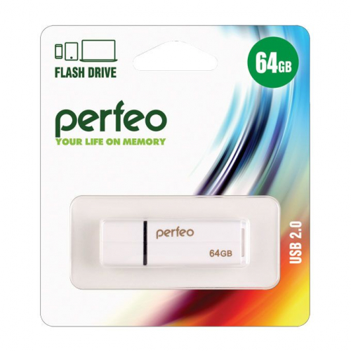 Флэш-диск USB Perfeo 64 GB C01G2 white